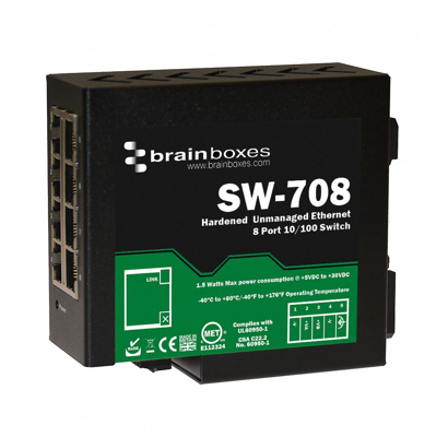 SW-708 BRAINBOXES Industrial ethernet switches Image 1