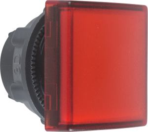 Signal light, waistband square, red, front ring black, mounting Ø 22 mm, ZB5CV043