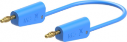 Measuring lead with (4 mm lamella plug, straight) to (4 mm lamella plug, straight), 1 m, blue, silicone, 1.0 mm²