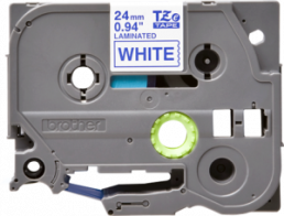Labelling tape cartridge, 24 mm, tape white, font blue, 8 m, TZE-253