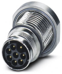 Plug, 8 pole, crimp connection, screw locking, straight, 1613591