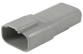 Connector, 4 pole, straight, 2 rows, gray, DT04-4P