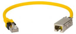 Patch cable, RJ45 plug, straight to RJ45 socket, straight, Cat 6A, S/FTP, LSZH, 0.8 m, yellow