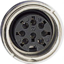 Panel socket, 3 pole, solder cup, screw locking, straight, T 3263 000
