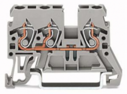 3-wire feed-through terminal, spring-clamp connection, 0.08-2.5 mm², 1 pole, 24 A, 6 kV, orange, 870-682