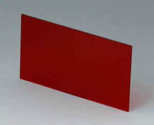 Front/rear panel 47,6x81,9 mm, red/transparent, Acrylic glass, A9108223