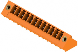 Pin header, 12 pole, pitch 3.81 mm, angled, orange, 1976840000