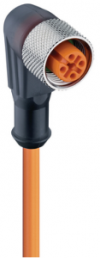 Sensor actuator cable, M12-cable socket, angled to open end, 3 pole, 10 m, PVC, orange, 4 A, 11448