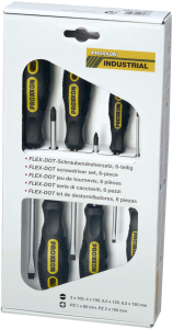 FLEX-DOT screwdr. set slot/PZ (6-pc.)