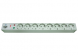19"-Schuko power strip, 8-way, 2.5 m, 16 A, with surge protection, light gray