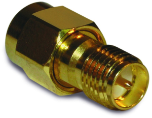 Coaxial adapter, 50 Ω, SMA plug to RP-SMA socket, straight, 132171RP