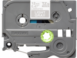 Labelling tape cartridge, 12 mm, tape light gray, font white, 5 m, TZE-MQL35