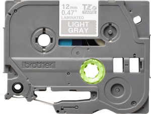 Labelling tape cartridge, 12 mm, tape light gray, font white, 5 m, TZE-MQL35