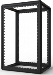 24 U cabinet rack, (H x W x D) 1200 x 600 x 800 mm, steel, black gray, 20630-066