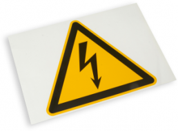 Warning sign, symbol: lightning, PVC, 9-1768019-5