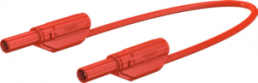 Measuring lead with (4 mm plug, spring-loaded, straight) to (4 mm plug, spring-loaded, straight), 250 mm, red, silicone, 2.5 mm², CAT II