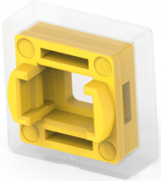 Actuator, square, (L x W x H) 10.2 x 10.2 x 3.9 mm, yellow, for input pushbutton, 2311403-5