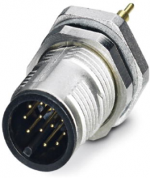Plug, M12, 12 pole, solder pins, screw locking, straight, 1437106