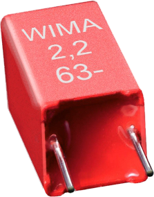 MKS film capacitor, 1 µF, ±20 %, 63 V (DC), PET, 5 mm, MKS2C041001F00MN00