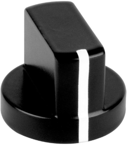 Toggle knob, 6 mm, aluminum, black, Ø 24.5 mm, H 19 mm, 5583.6631