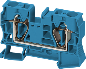 Terminal block, 2 pole, 1.5-16 mm², clamping points: 2, blue, spring balancer connection, 76 A