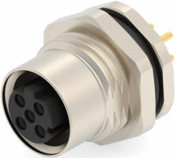 Circular connector, 4 pole, solder connection, screw locking, straight, T4141512041-000