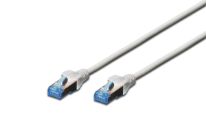 Patch cable, RJ45 plug, straight to RJ45 plug, straight, Cat 5e, SF/UTP, PVC, 0.5 m, gray