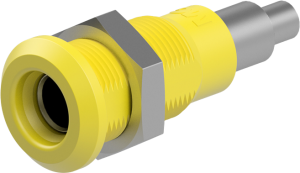 4 mm socket, solder connection, mounting Ø 8.1 mm, yellow, 64.3042-24