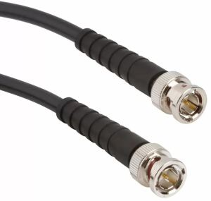 Coaxial Cable, BNC plug (straight) to BNC plug (straight), 75 Ω, RG-59, grommet black, 1.25 m, 115101-20-M1.25