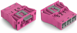 Plug, 3 pole, snap-in, spring-clamp connection, 0.5-4.0 mm², pink, 770-793/081-000