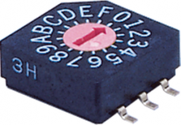 Encoding rotary switches, 16 pole, BCD, straight, 100 mA/5 VDC, SD-1030WB