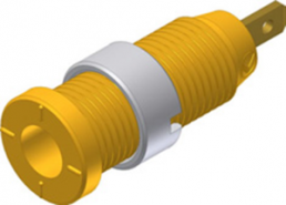 2 mm socket, flat plug connection, mounting Ø 8 mm, CAT III, yellow, MSEB 2610 F 2,8 AU GE