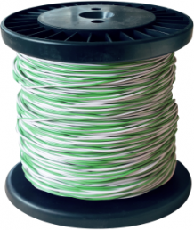 PVC-switching wire, Yv, green/white, outer Ø 1.1 mm