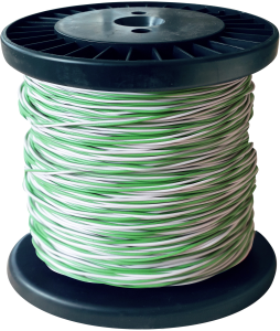 PVC-switching wire, Yv, green/white, outer Ø 1.4 mm