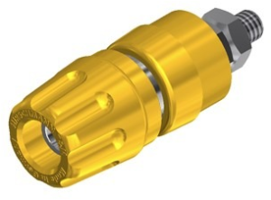 Pole terminal, 4 mm, yellow, 30 VAC/60 VDC, 35 A, screw connection, nickel-plated, PKI 10 A GE