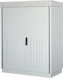 29 U modular outdoor cabinet with double door, air conditioner, (H x W x D) 1530 x 1300 x 630 mm, IP55, steel, light gray, 10149-336