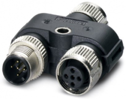 Adapter, M12 (5 pole, socket/plug) to M12 (5 pole, socket), Y-shape, 1419933
