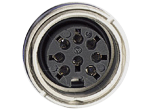 Mounting socket, 8 pole, Solder cup, Screw locking, straight, T 3507 000