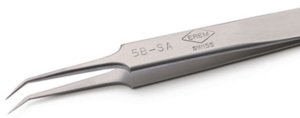 ESD precision tweezers, antimagnetic, stainless steel, 115 mm, 5BSA