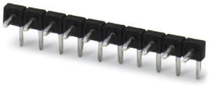 Pin header, 10 pole, pitch 3.5 mm, angled, black, 1737093