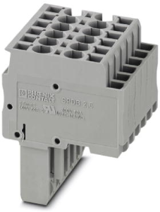 Plug, spring balancer connection, 0.08-4.0 mm², 6 pole, 24 A, 6 kV, gray, 3040452