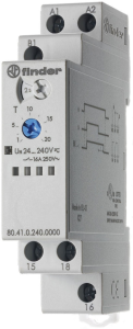 Multifunction relay, 0.1 s to 24 h, delayed switch-off, 1 Form C (NO/NC), 24-240 VDC, 16 A/250 VAC, 80.41.0.240.0000
