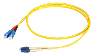 FO patch cable, LC duplex to SC duplex, 15 m, OS2, singlemode 9/125 µm