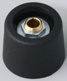 Rotary knob, 4 mm, plastic, black, Ø 20 mm, H 16 mm, A3120049