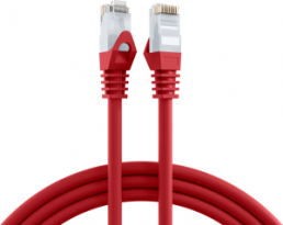 Patch cable, RJ45 plug, straight to RJ45 plug, straight, Cat 6, U/UTP, LSZH, 0.5 m, red