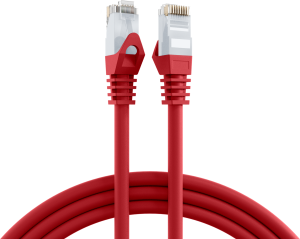 Patch cable, RJ45 plug, straight to RJ45 plug, straight, Cat 6, U/UTP, LSZH, 0.25 m, red
