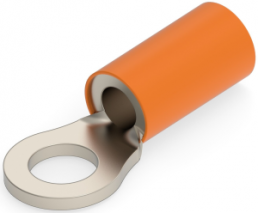 Uninsulated ring cable lug, 0.3-1.42 mm², AWG 22 to 16, 4.34 mm, M4, orange