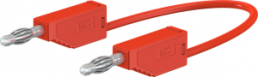 Measuring lead with (4 mm plug, spring-loaded, straight) to (4 mm plug, spring-loaded, straight), 1 m, red, PVC, 1.0 mm², CAT O