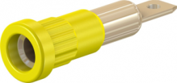 4 mm socket, flat plug connection, mounting Ø 6.8 mm, yellow, 23.1013-24