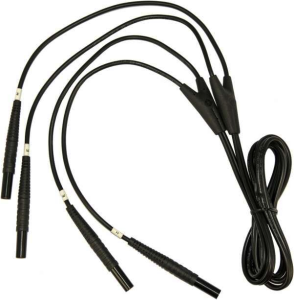 Measuring lead with (plug, straight) to (plug, straight), 2 m, black
